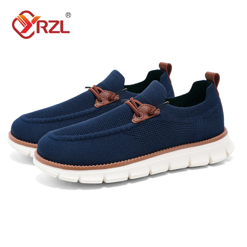 YRZL-mocasines informales de malla para hombre, zapatillas ligeras y transpirables sin cordones, zapatos cómodos para caminar, talla grande 39-48