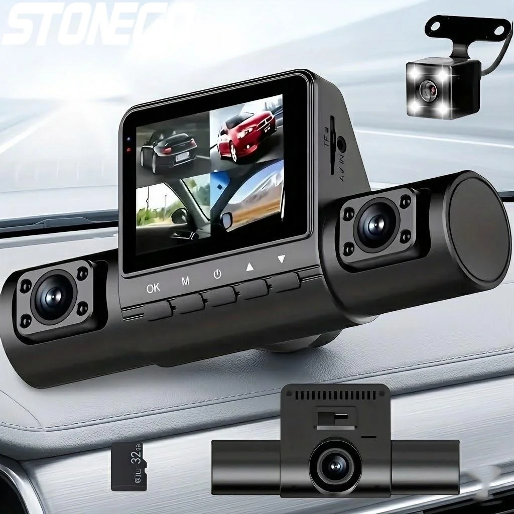 1080P Full HD Dash Cam 4 Lens Wide Angle Car Camera Loop Recording IPS Screen Vehicle Recorder