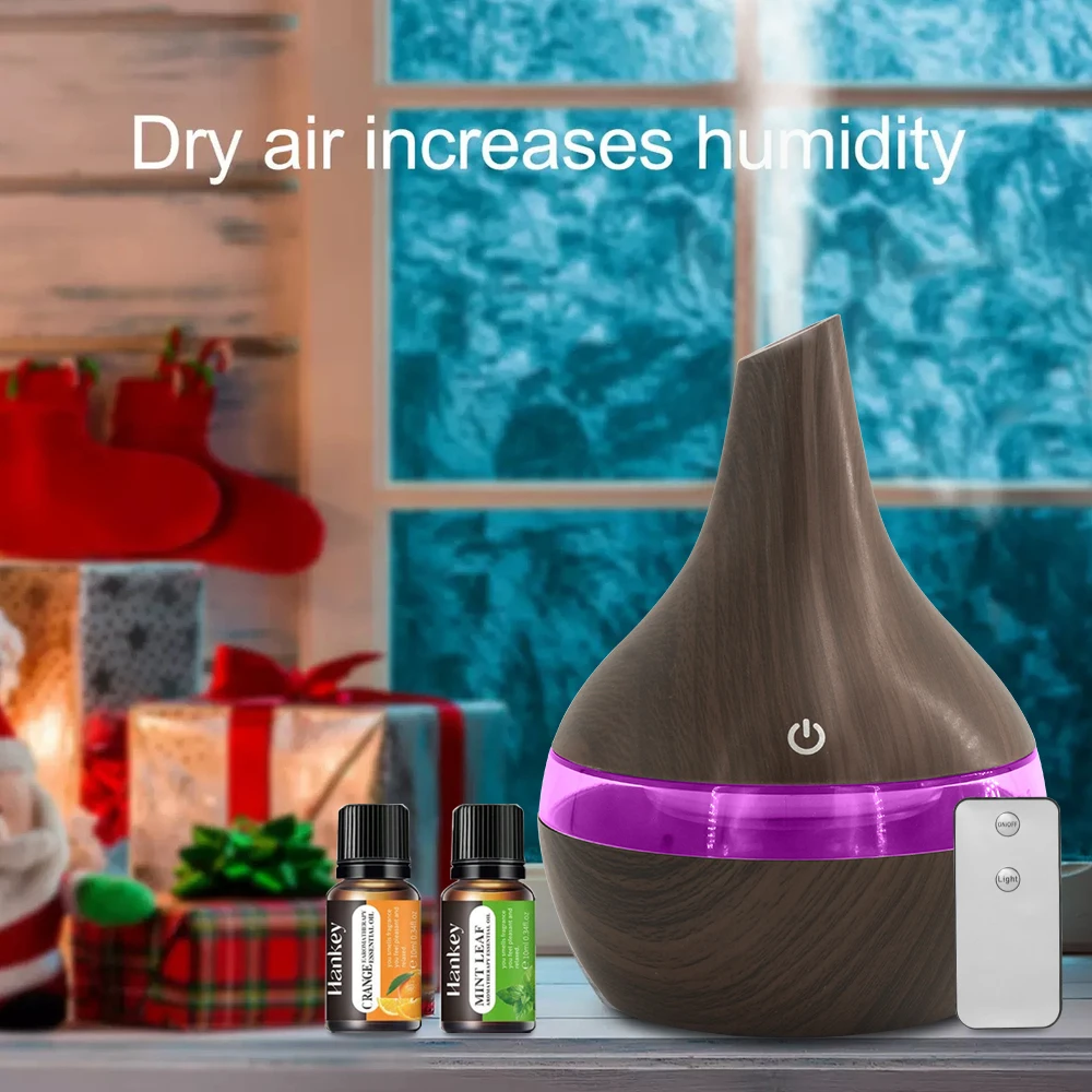 

7 Soothing Colors LED Lights 300ml Ultra Quiet USB Humidifier Remote Control Aromatherapy Oil Diffuser for Sleep Aid & Relaxtion