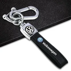 Durable Buckle Leather Keychain Car Key Ring Holder for Volkswagen Golf 7 T5 MK5 Caddy Passat B7 Lavida Sagitar Scirocco Tiguan