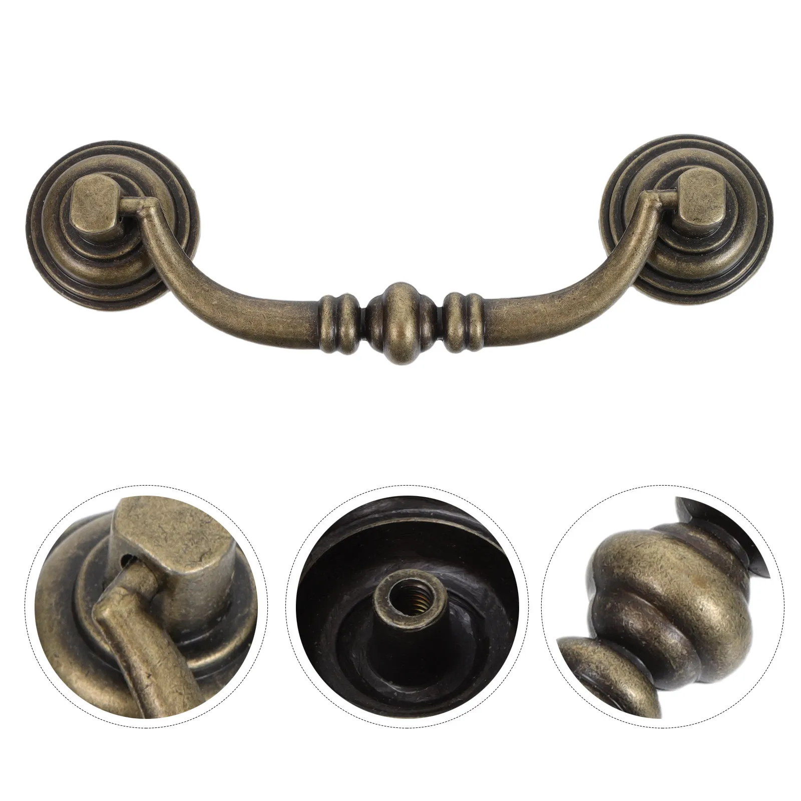 

6Pcs Vintage Decorative Handles Bail Pulls for Kitchen Cabinets Wardrobe Dresser Furniture 3.78 Hole Center Rustic