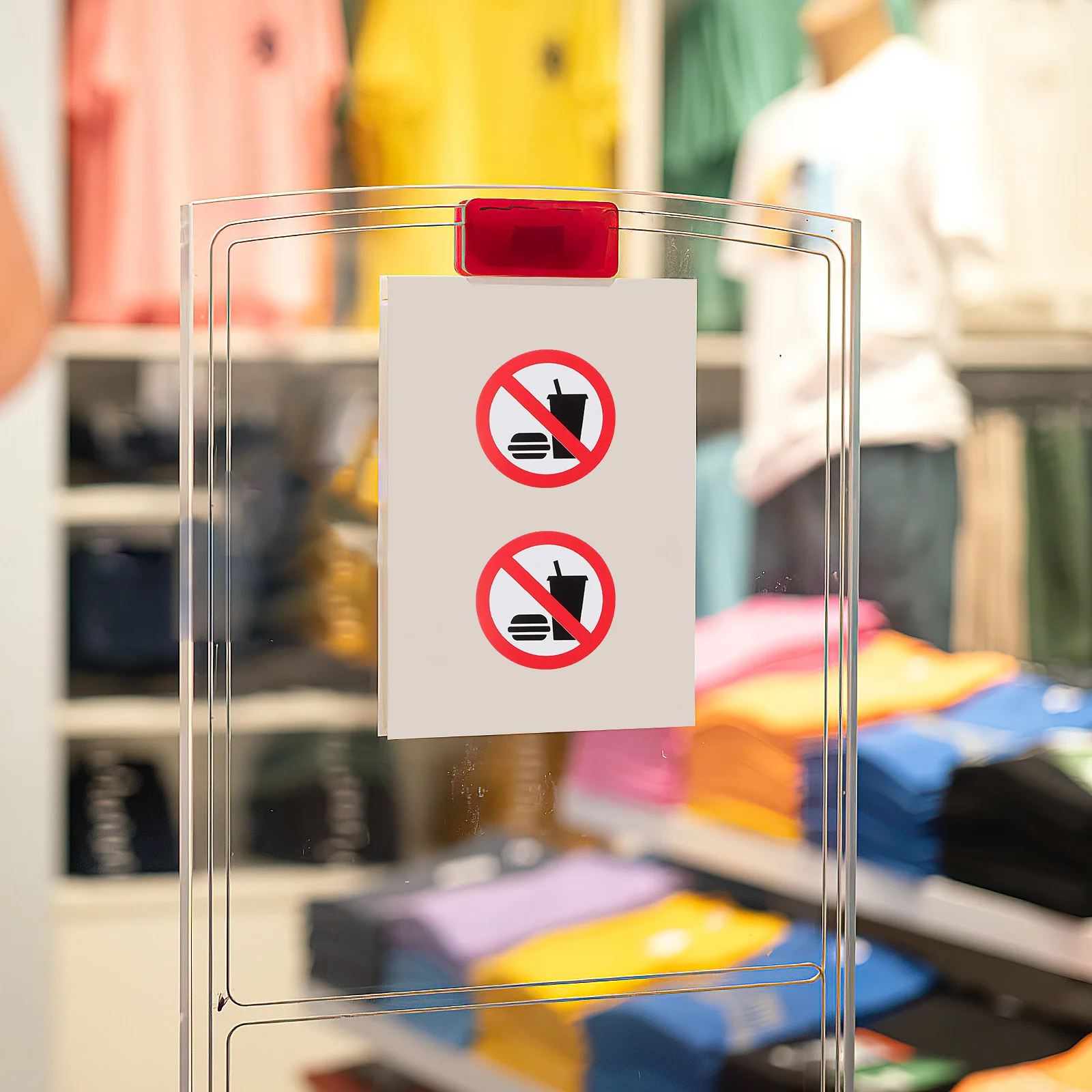 

4Pcs No Food Or Drink Stickers - Professional Restriction Decals for Doors Walls Environment Compliance Sign