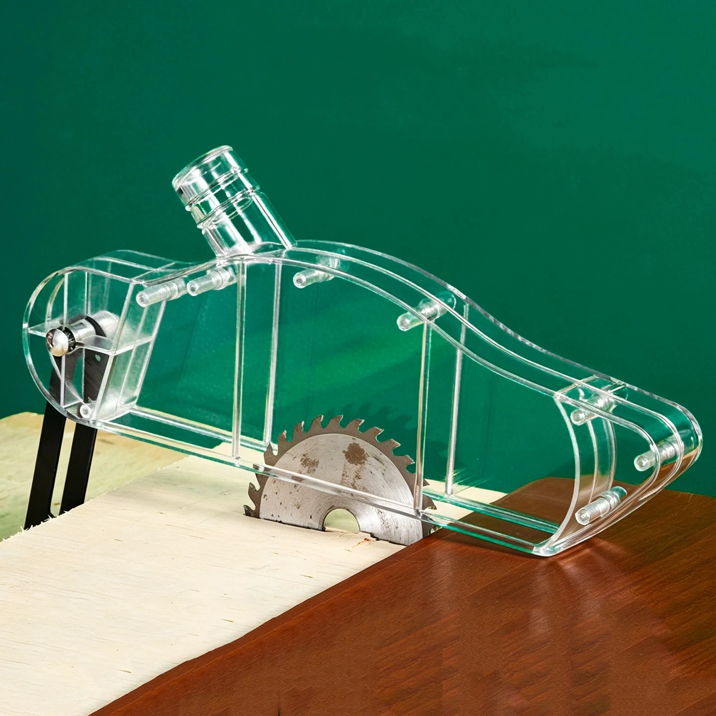 General 10-12 inch woodworking table saw guard - Transparent visible dust removal thickened ABS table saw guard