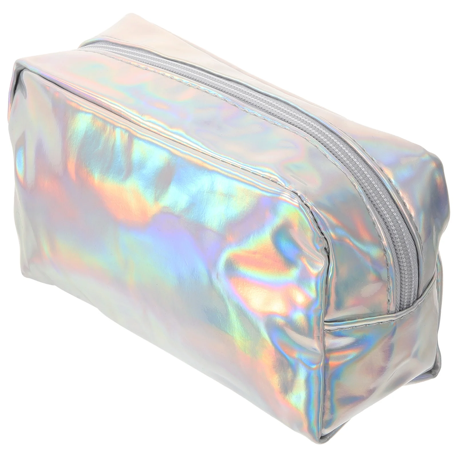 

1Pcs Laser Bag Waterproof Make Up Pouch Travel Organizer Case Large Zipper Opening Silver Random Style