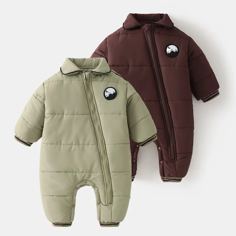 

Winter New Newborn Baby Romper Warm Thickened Fleece Jumpsuit Baby Boys Girls One-Piece Cotton Outfit