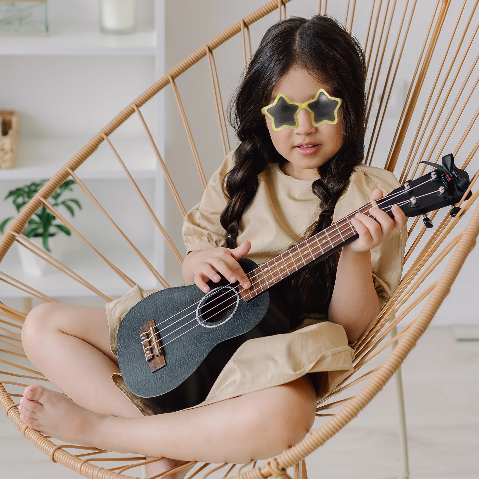 

1Pcs Cool -Pointed Stars Sunglasses White Kids Costume Party Cosplay Accessories Lightweight Polarized