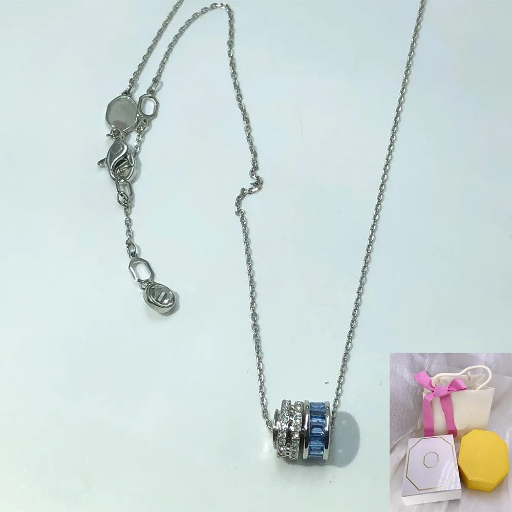 

New sw luxury Connex necklace with mixed cutting 'Love is around' blue crystal temperament for women's wedding anniversary gift