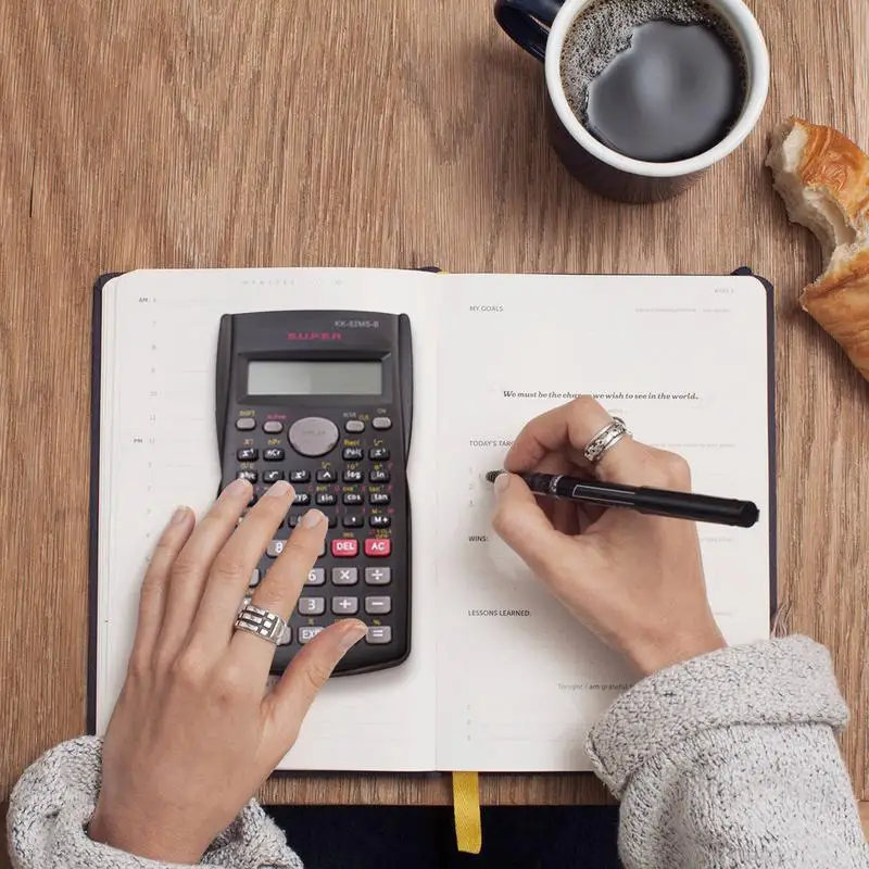 Rekenmachine Voor School Professionele Engineering Niet-Grafische Rekenmachine 12-cijferige Functie Wiskundige Calculator Groot Display Voor