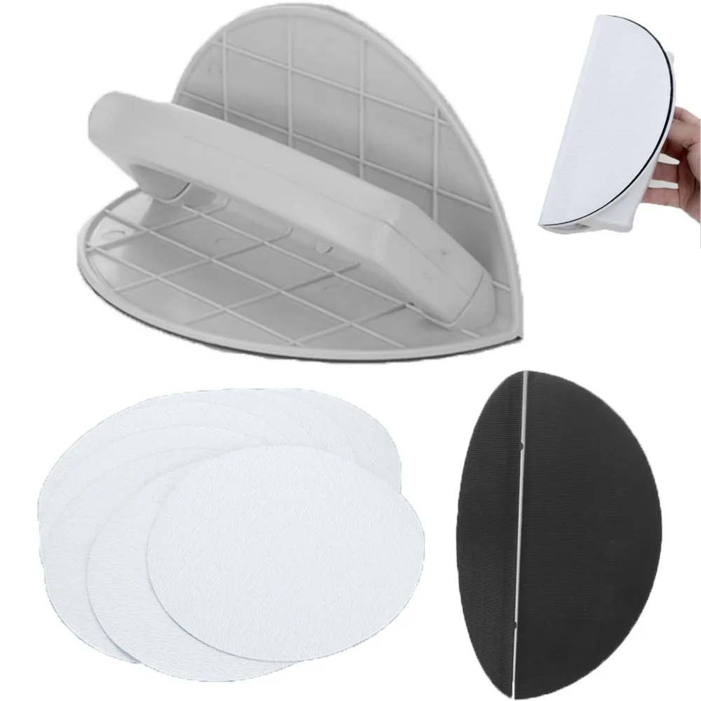 

New Multifunctional Sandpaper Rack Semi-Circular Angle Self-adhesive Sanding Sandpaper Tool Handheld Sander Kit 180 240 320 Grit