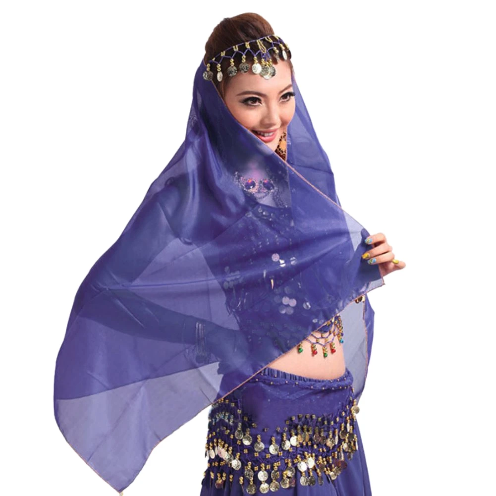 Belly Dancing Chiffon Scarf Dance Headband Solid Color Props Female Show Costumes  Stage Performance