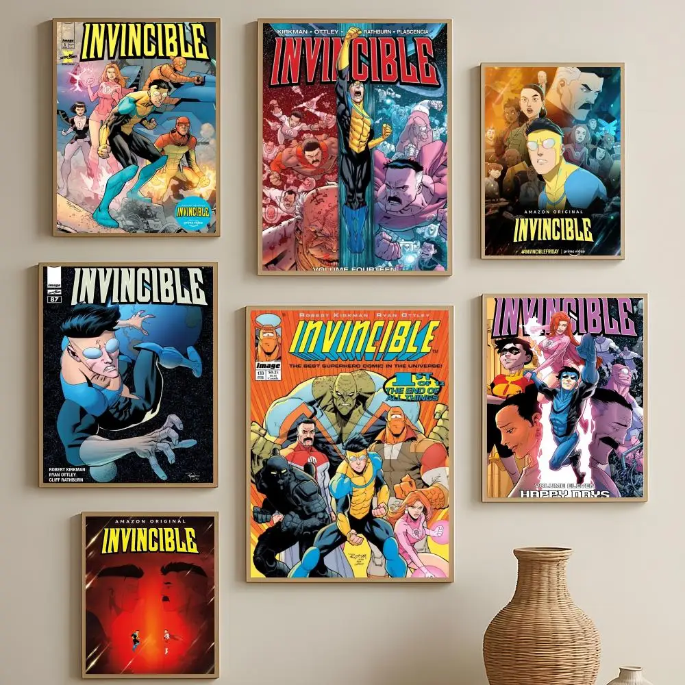 Animated Series Invincible Series Poster HD Self-Adhesive Waterproof Wall Art Easy to Apply Multi-Scene Decor