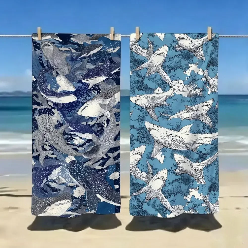 Aesthetic Marine deep sea creatures Towel ultra-fine fiber quick drying absorbent bath towel, outdoor swimming sports towel