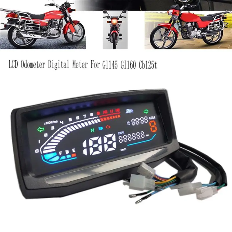 Efficientt-LCD Odometer Digital Meter For Honda Gl Pro 160 Hawk Gl145 Gl160 Cb125t LED RPM Speedometer Dashboard Electronics Pan