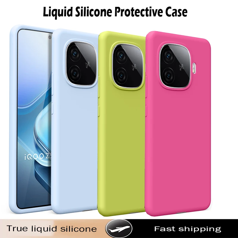 

Роскошный жидкий силиконовый чехол для телефона Vivo iQOO Z9 Turbo 5G, защитный чехол для Vivo iQOO Z9 Turbo, противоударная задняя крышка