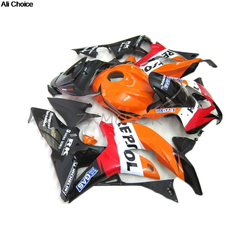 Fairing Kit For Honda CBR600RR F5 2007 2008 Black Orange Bodywork cbr600rr f5 07 CBR 600 RR 08 Repsol fairings 53