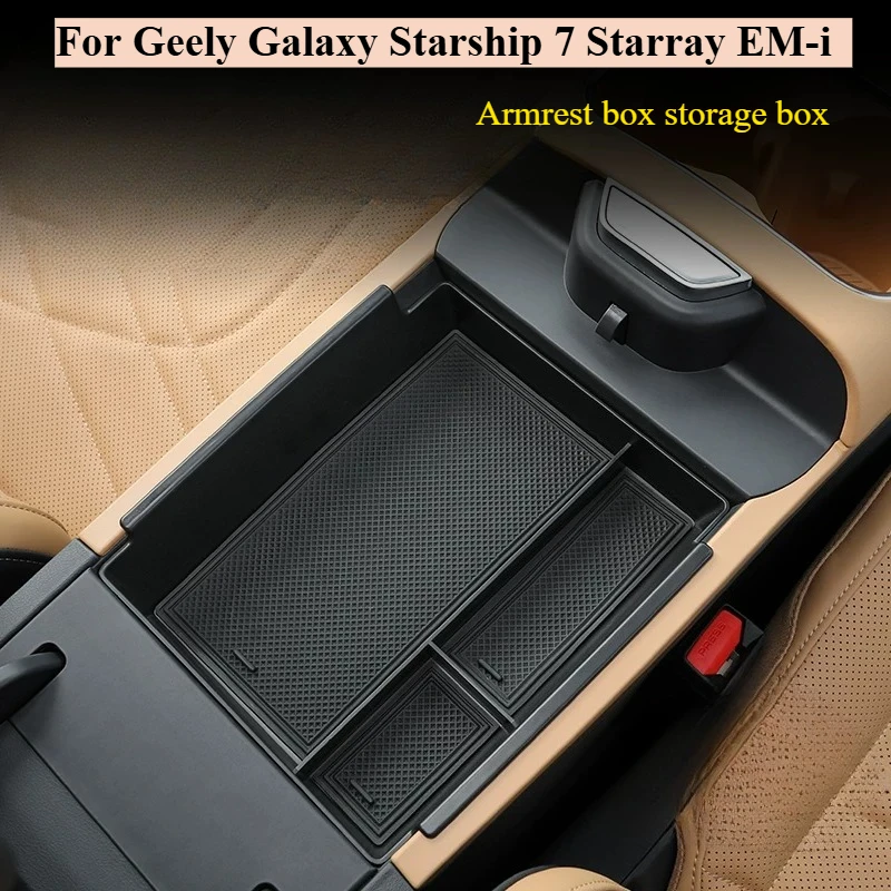 For Geely Galaxy Starship 7 Starray EM-i Armrest Storage Box Center Console Organizer Tray Car Interior Modification Accessories