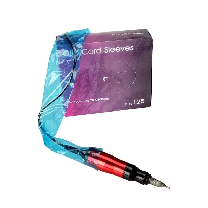 

125 шт., зажим для тату-машины, веревочный рукав, карманный чехол, защитный мешок, сумка для чистки, одноразовая сумка с крючком, принадлежности для татуировок