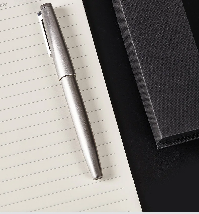 

New Dukang 2000 Series Metal Piston Fountain Pen EF Nib Stainless Steel Brushed Barrel Luxury Writing Ink Pen