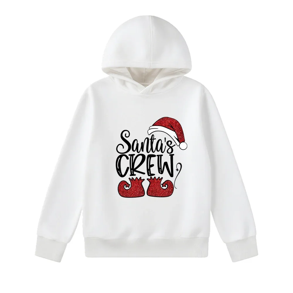 Christmas Santa Claus Hoodie age 4-14 Pullover Sweatshirt for Kids Boys Girls Christmas Gift Costume cartoon print New Year gift