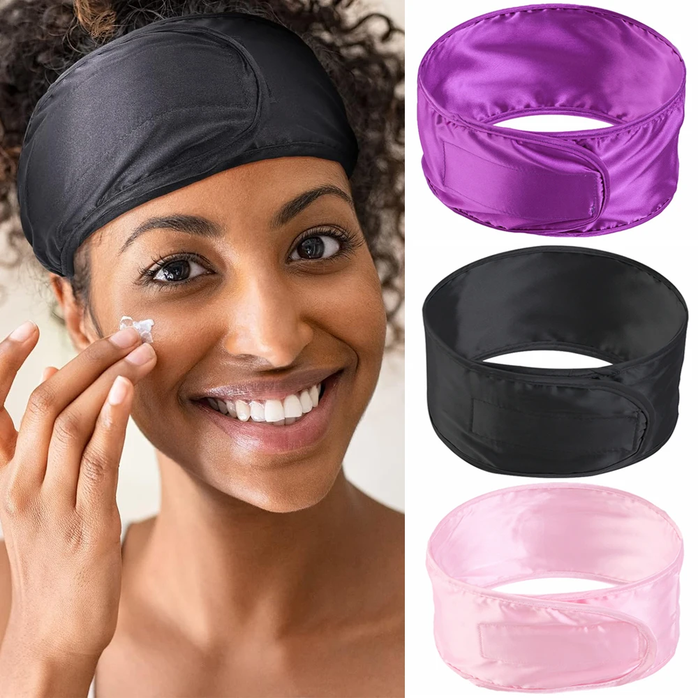 Satin Hair Wrap Scarf Satin Headband for Black Women's Hair Adjustable Silk Hair Wraps for Sleeping Nonslip Strips