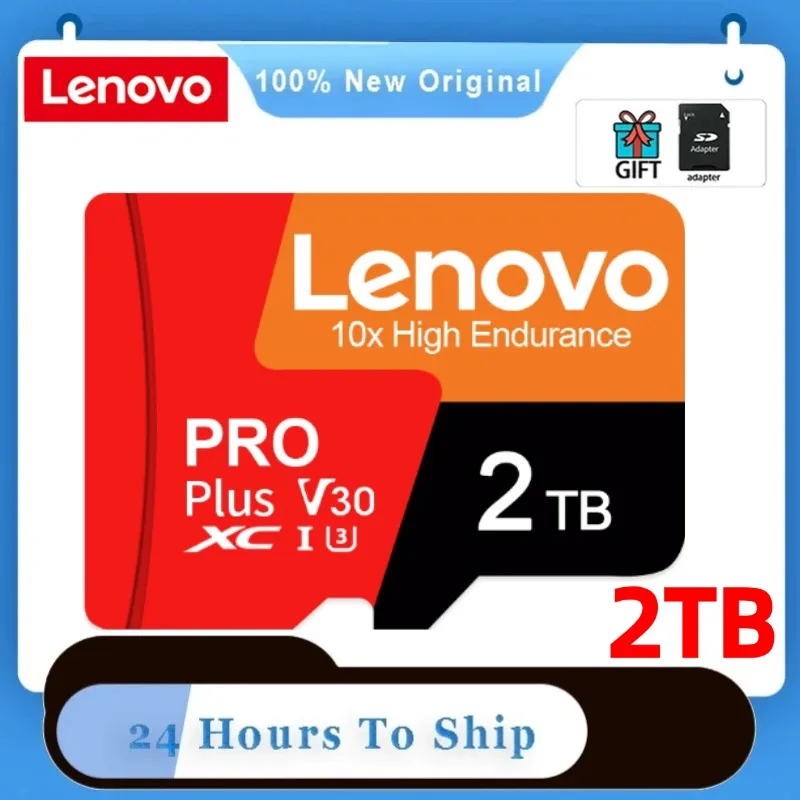 Lenovo 2TB kartu memori SD kelas 10 kartu memori 256GB U3 kecepatan tinggi Cartao De Memoria Flash 512GB 4K kartu TF memori C10 untuk Drone ponsel