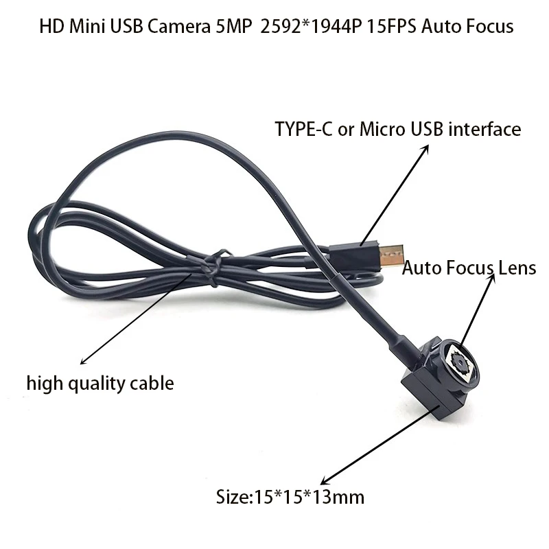 Imagem -02 - Módulo de Câmera de Vigilância Cctv Mini 8mp Imx179 Tipo-c af Foco Automático 1080p Alta Velocidade Uvc Otg 2592*1944 30fps Usb 5mp 8mp