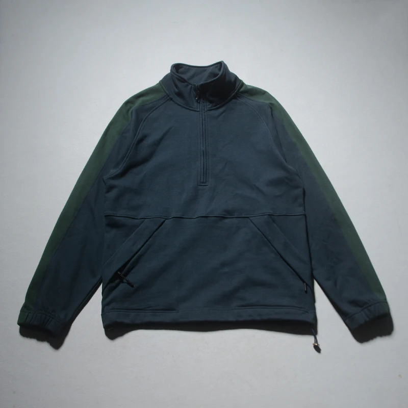 

Мужская толстовка в американском ретро-стиле, 500 г, с воротником-стойкой, на молнии, с пэчворком, модная, осенне-зимняя, с длинными рукавами