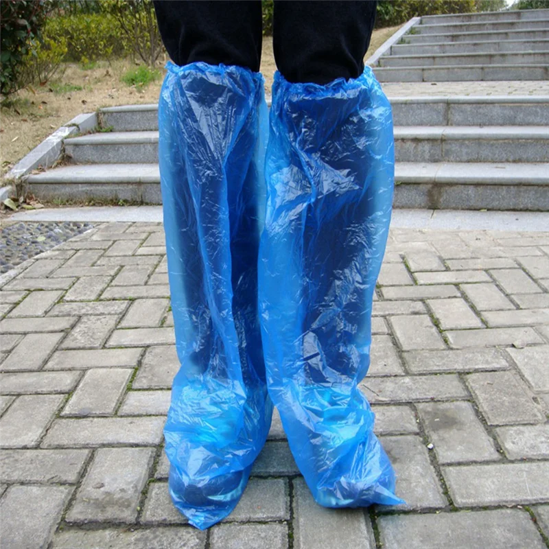 AS96-60 pares de cubiertas para zapatos de lluvia desechables de plástico grueso impermeables antideslizantes de alta calidad para mujeres y hombres