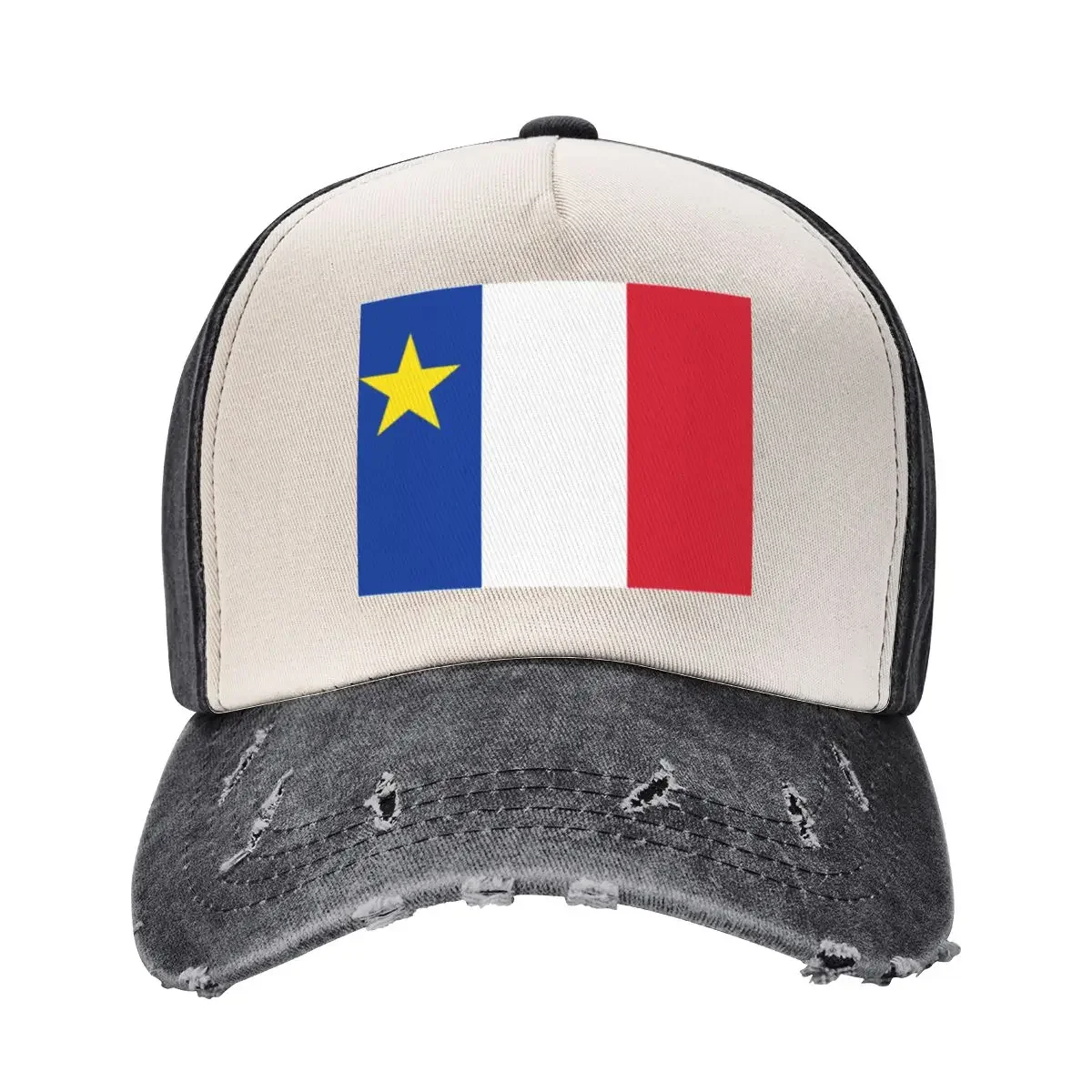 Acadie Acadia Flag blue white red North American New Brunswick Acadian French Canada HD Baseball Cap cute Ladies Men's