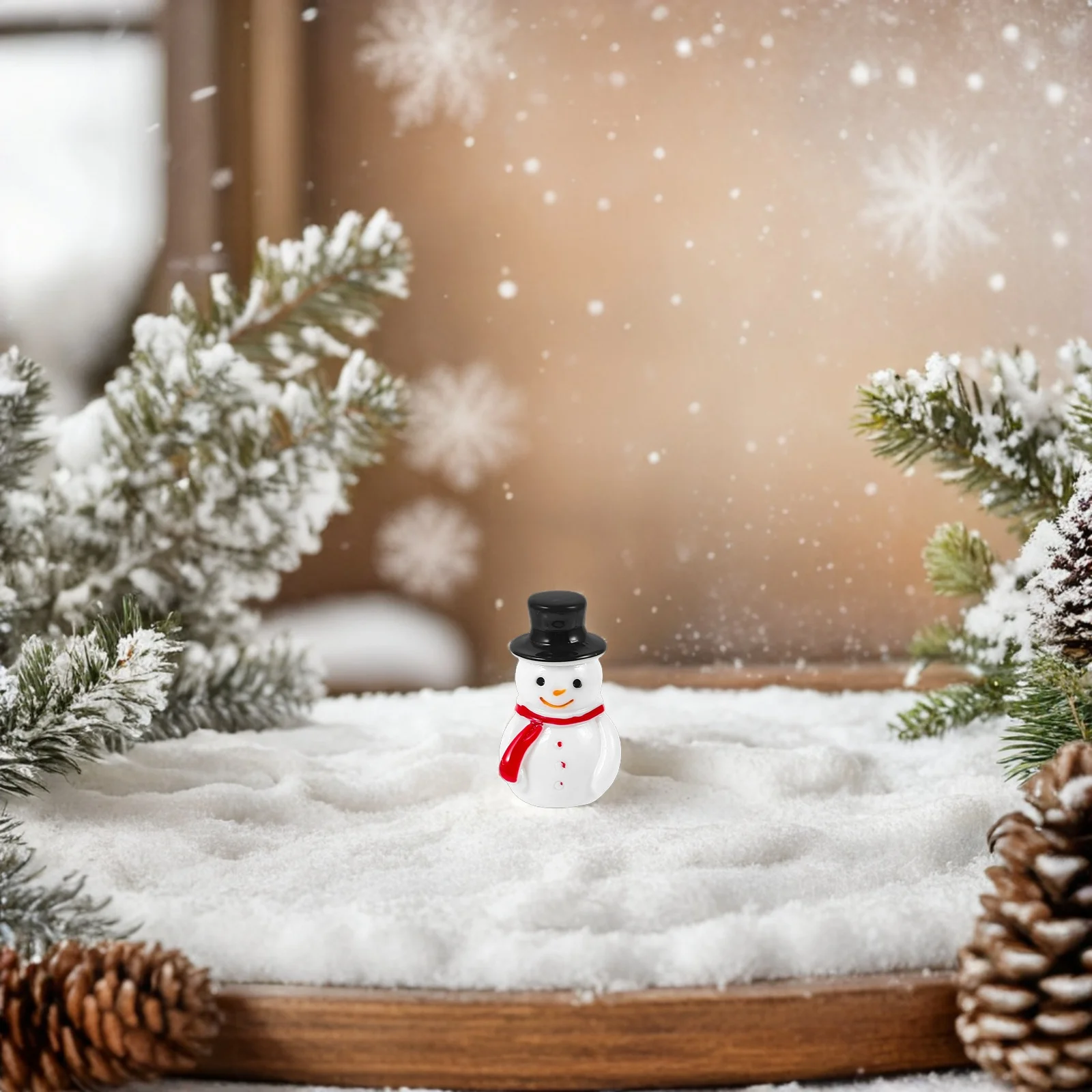 

20pcs Mini Snowman Resin Figurines Adorable Christmas Ornaments for Tree Craft DIY Accessories Landscape