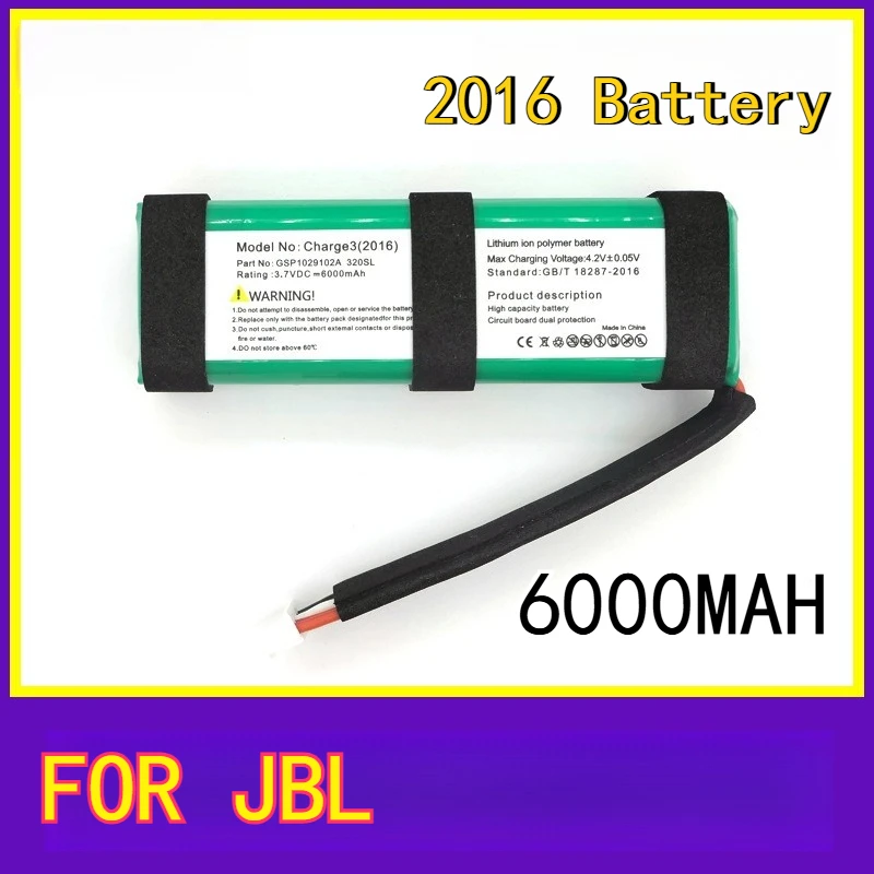 

6000 мАч подходит для литиевой батареи JBL Charge3 GSP1029102A Charge3 2016 Батарея 320SL Левая положительная зарядная батарея