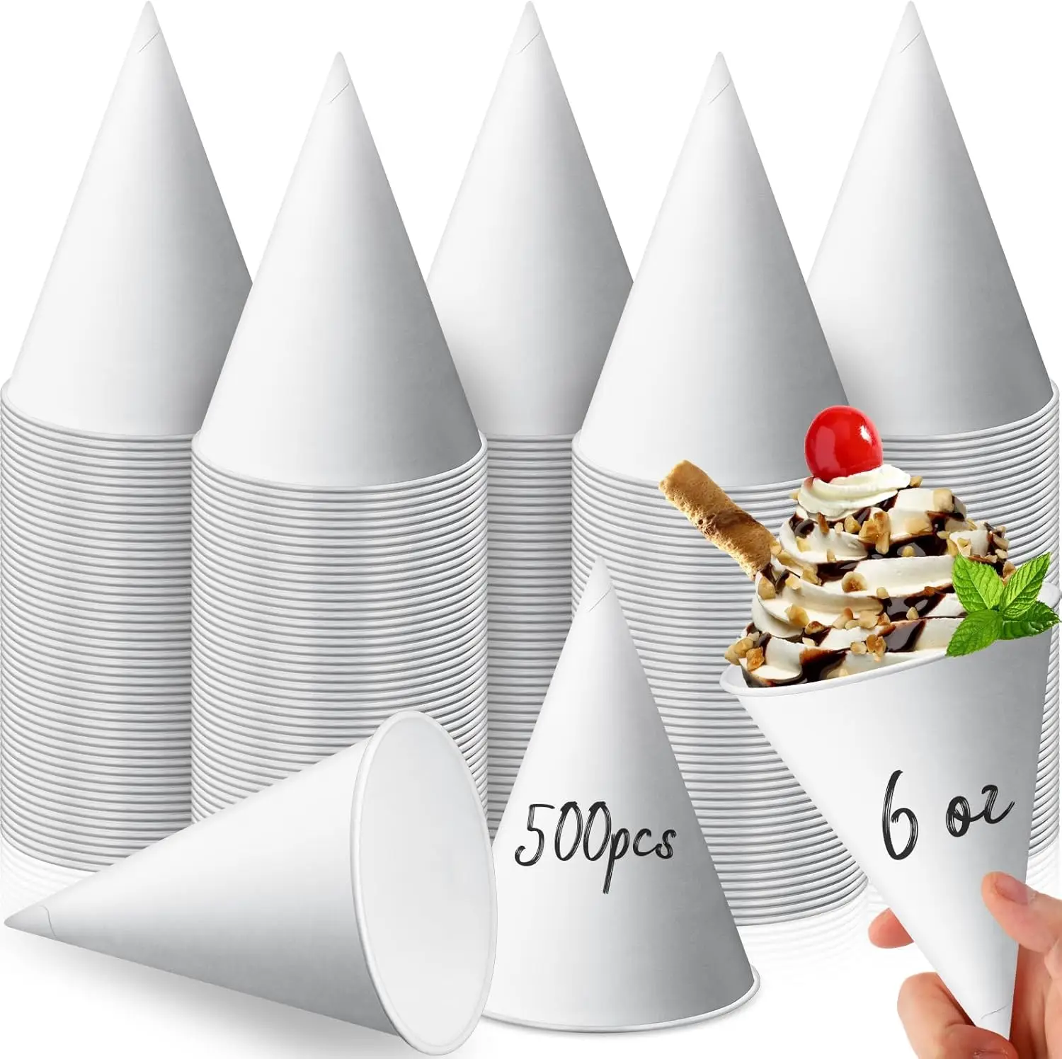 500 Pcs Snow Cone C…