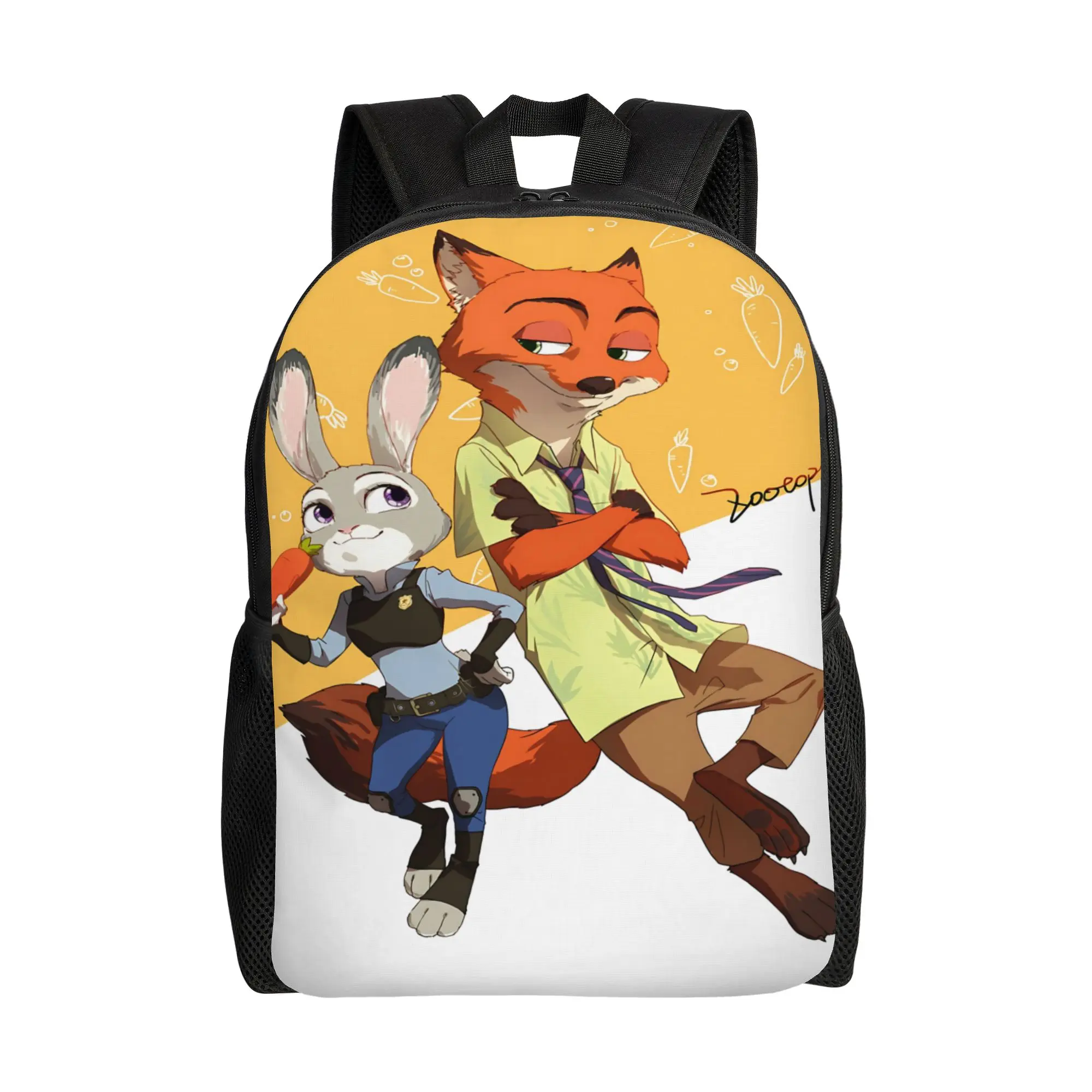 

Рюкзак для школы, 1 шт., Disney Zootopia 2, рюкзак для путешествий с регулируемыми лямками Джуди и Ника, большой вместительный рюкзак