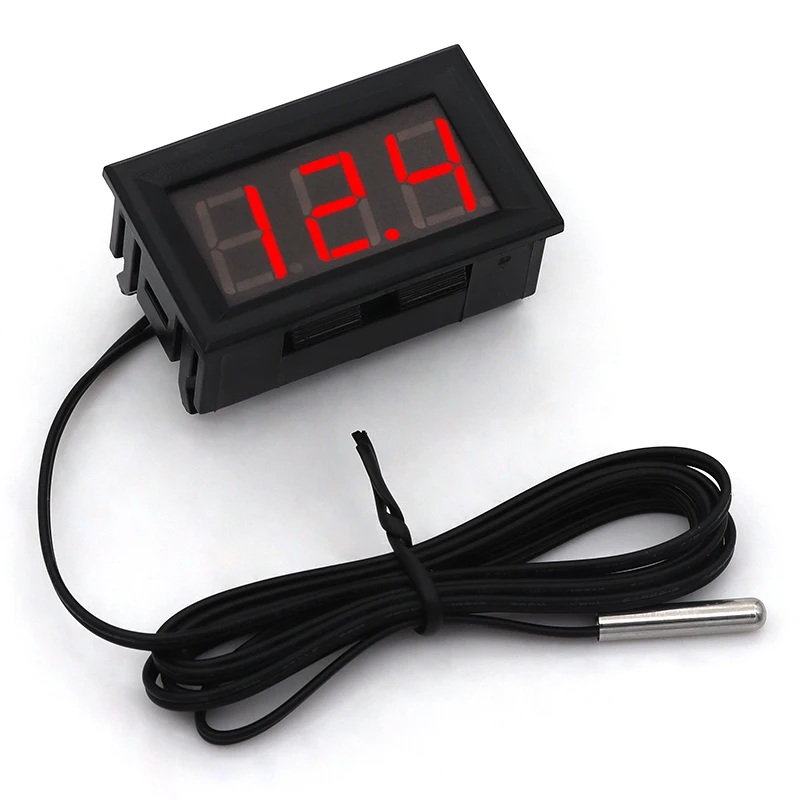 0.56 Inci Sensor Suhu Modul Meter Detektor dengan Sensor Penyelidikan DC 5-12V 0.56 "Termometer LED Digital Tester Panel Gauge