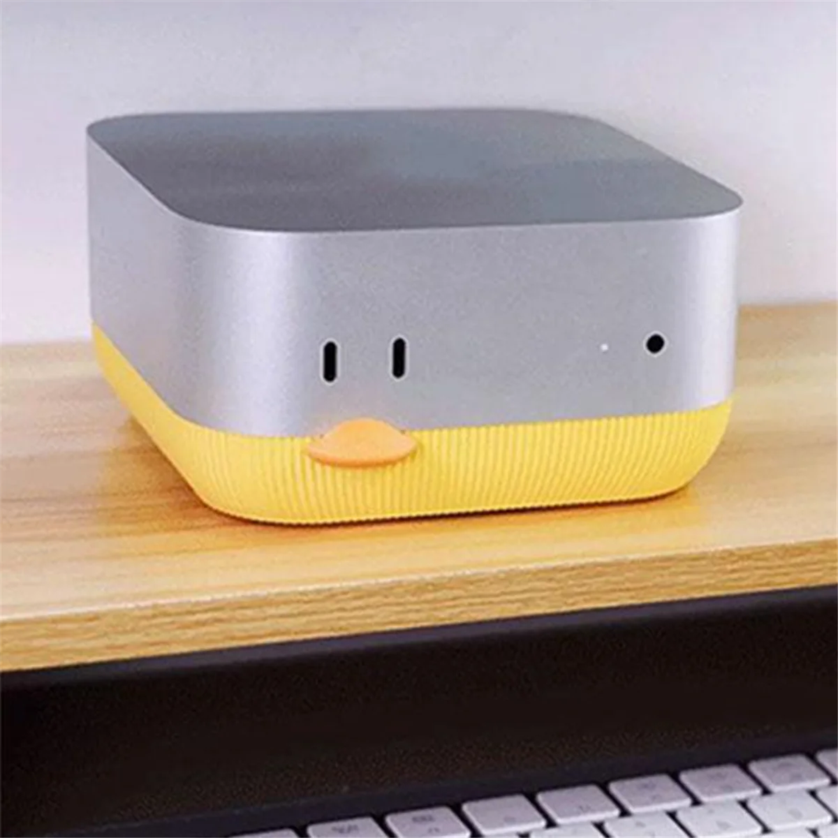 ABGV 3D การพิมพ์ฐานคอมพิวเตอร์ปุ่มด้านหน้าการกระจายความร้อนวงเล็บโฮสต์อุปกรณ์เสริมสําหรับ Macmini Light สีเทา