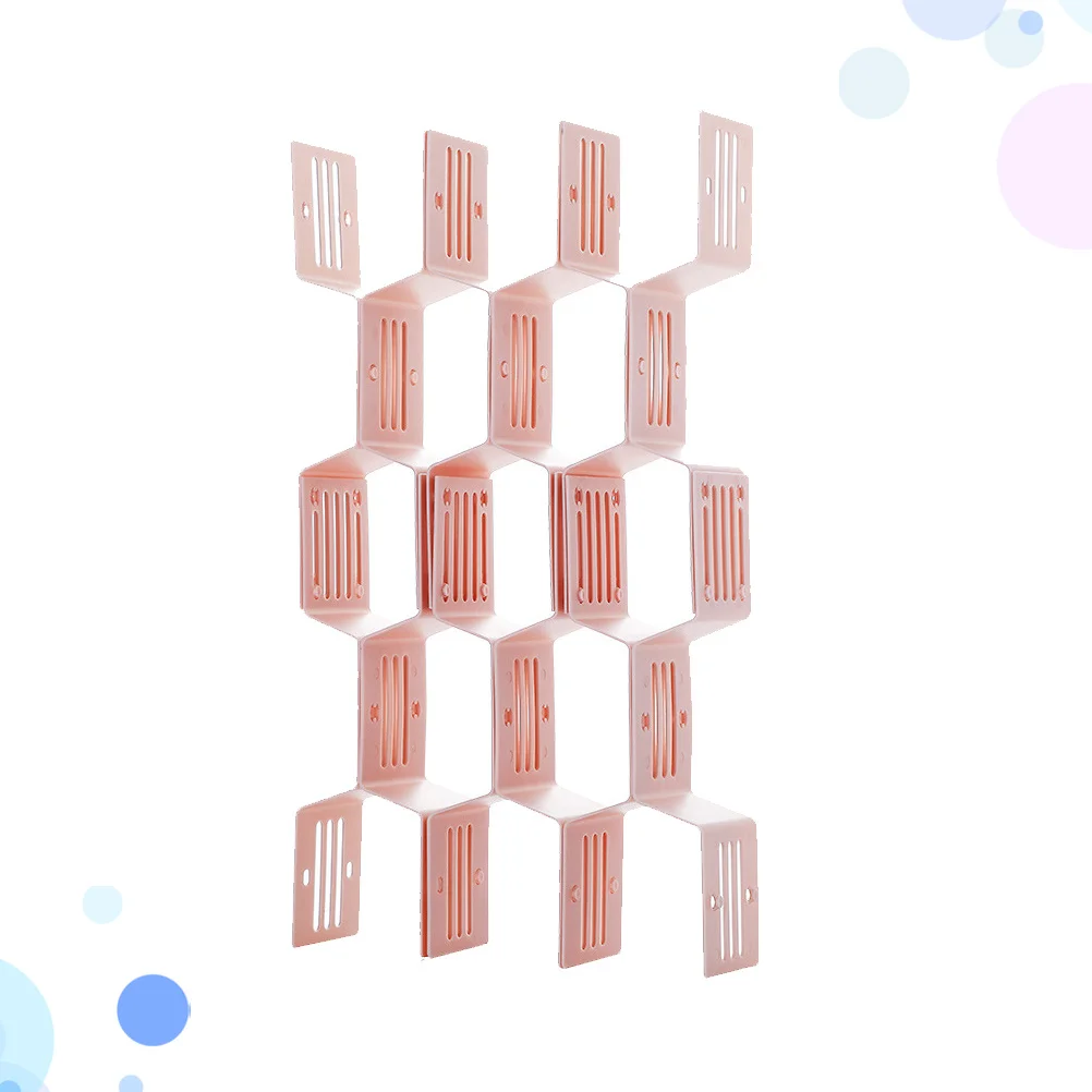 

12Pcs Free Combination Assembled Drawer Dividers Adjustable Closet Organizer Socks Underwear Storage Container Pink
