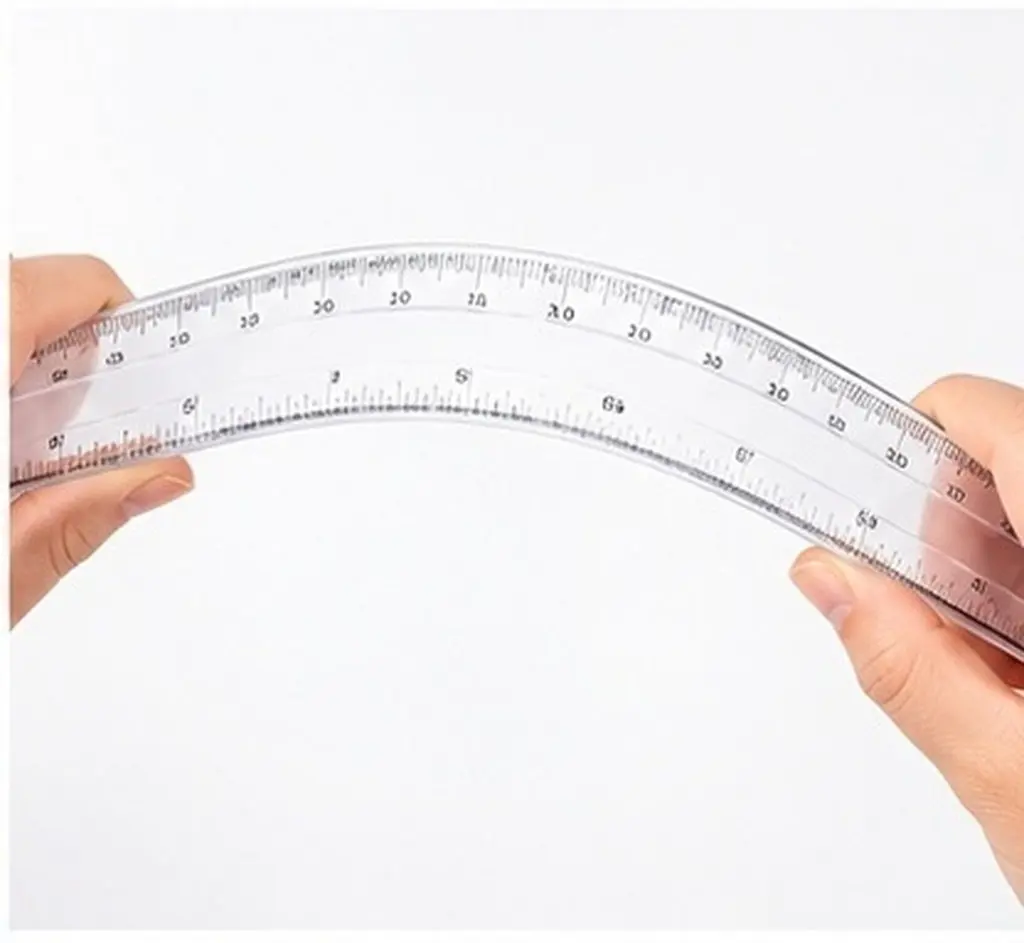 Clear Plastic Waterproof Flexible Ruler 50Cm Dual Side Scale Folding Straight Edge for Precise Measuring Workshop School Office
