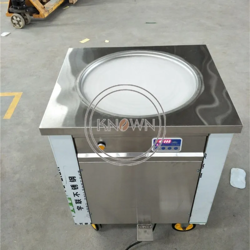 

Electric Single Plate Fried Ice Cream Machine Ice Cream Maker Frozen Yogurt Machine Fried Ice Cream Rolls Making Machine 45cm
