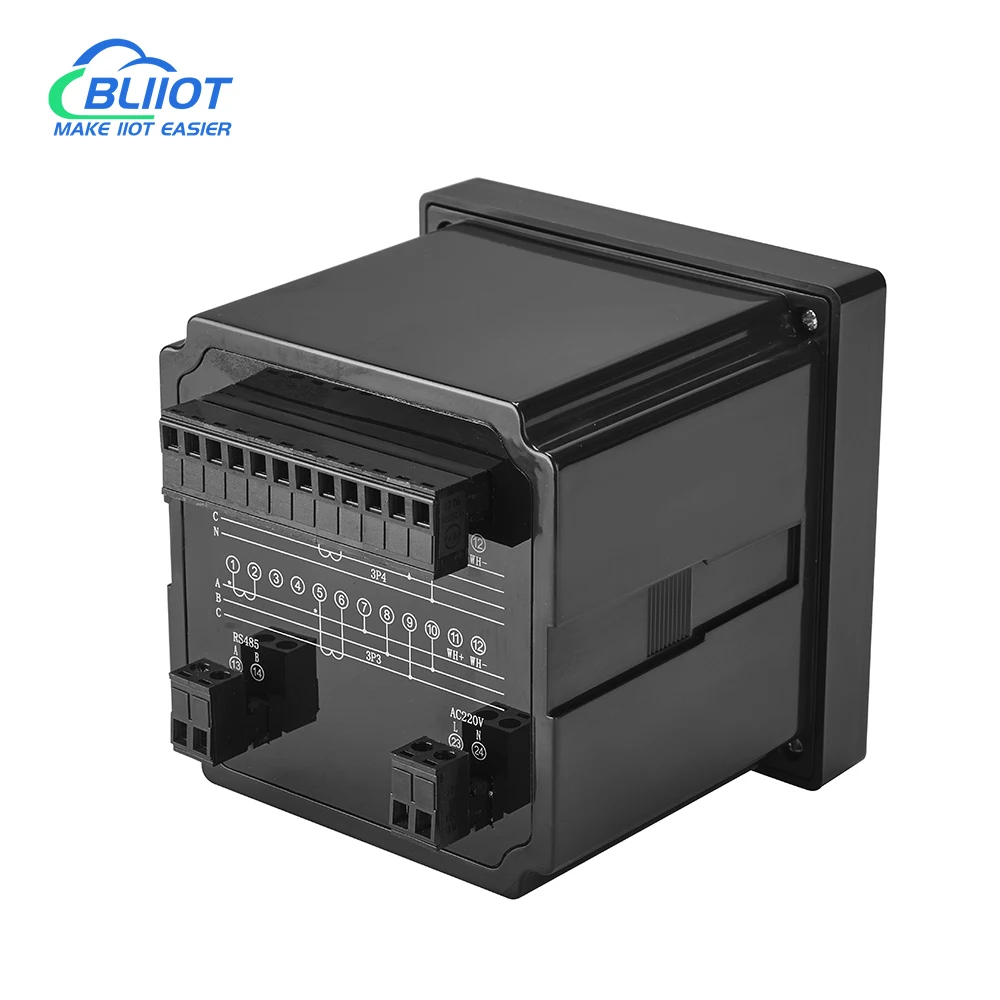 Multímetro Digital para fuente de alimentación trifásica, AC85-265V de medición de frecuencia con pantalla LED y CT trifásico, voltios, amperios