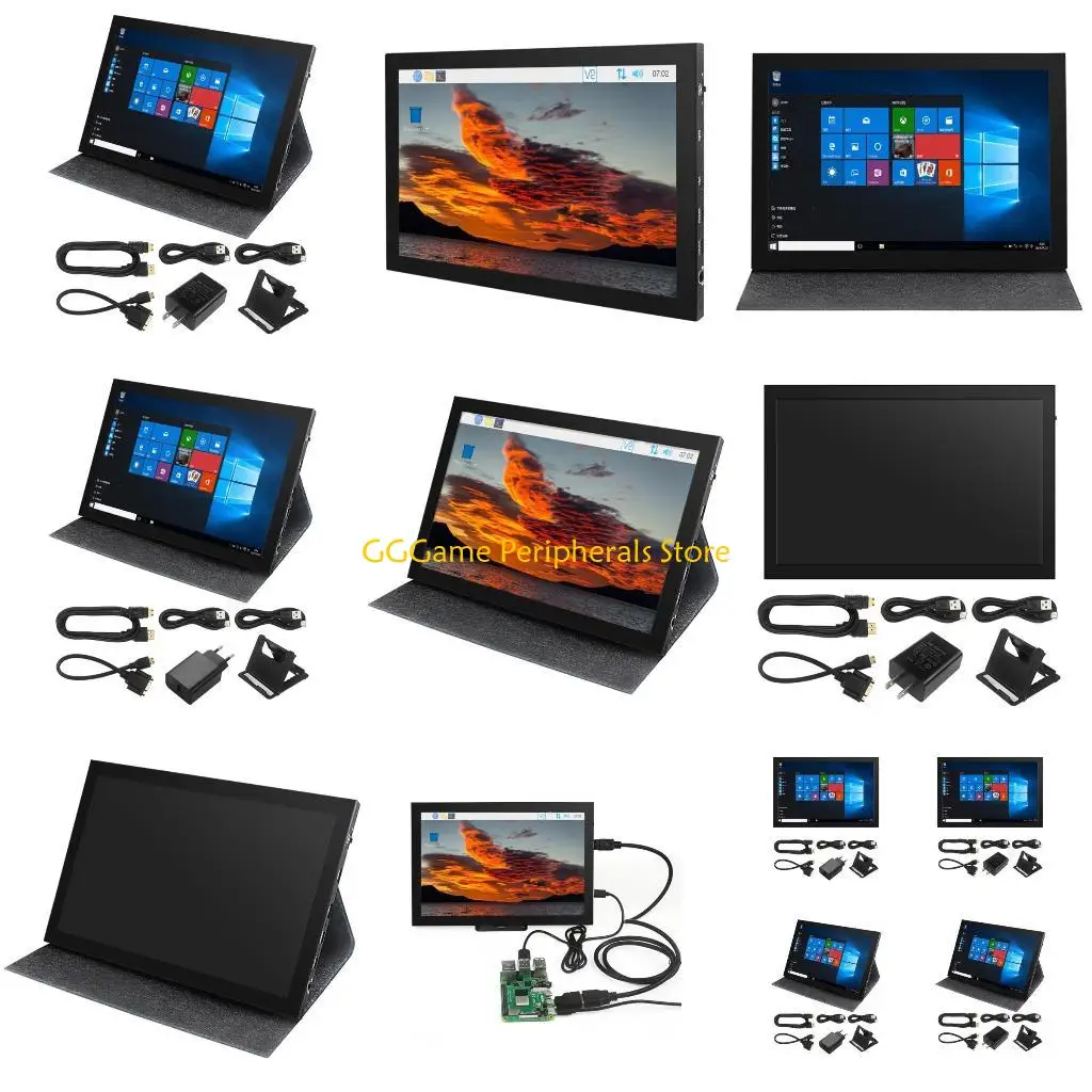 

U55B 10.1" IPS Monitor for 4B/3B+ LCD Display High-Resolution HDMI+VGA (Leather Case Optional)