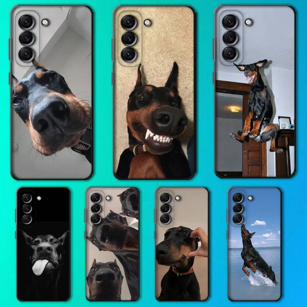 

Funny Dog Doberman Phone Case For Samsung Galaxy A13,A21s,A22,A31,A32,A52,A53,A71,A80,Soft Black Shell