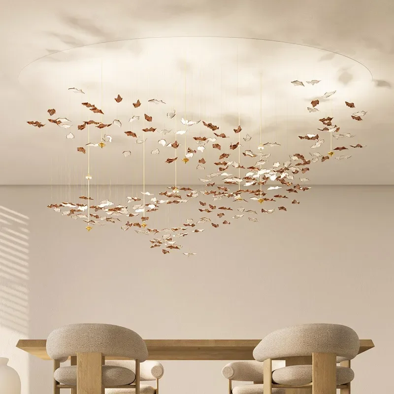 for Villa Duplex Building Hotel Creative Ceramic Blade Chandelier Dining Room Living Room Staircase Engineering Lighting