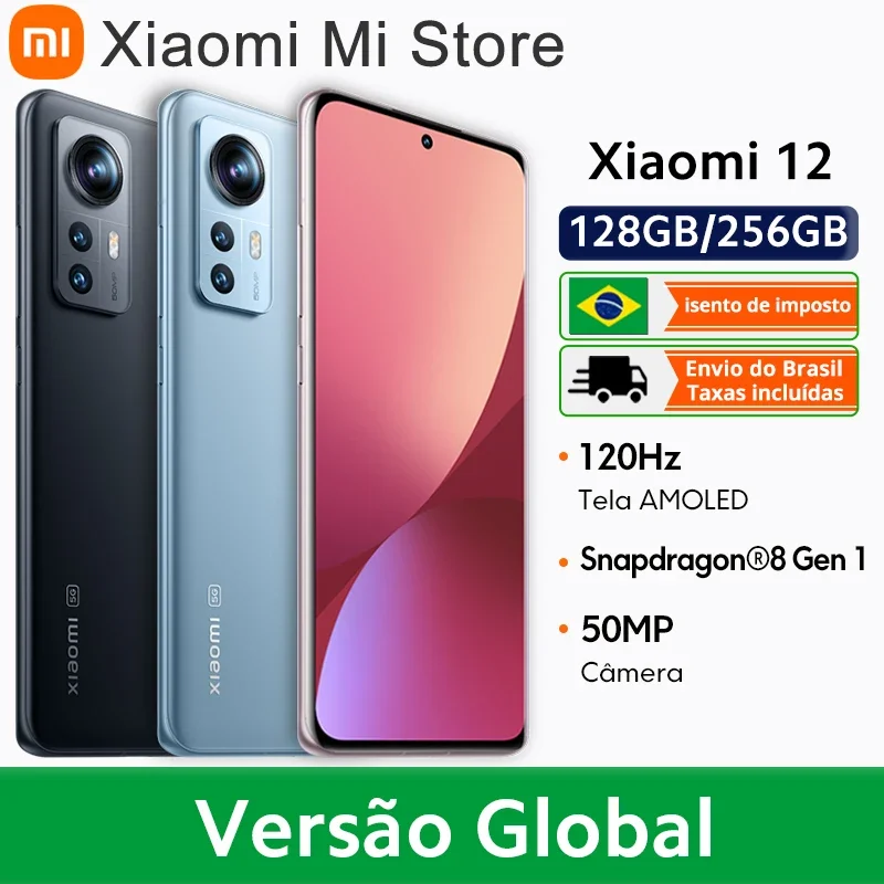 VAT Include Global Version Xiaomi 12 256GB NFC Snapdragon® 8 Gen 1 Octa Core 120Hz Refresh rate 50MP Camera 67W Charging