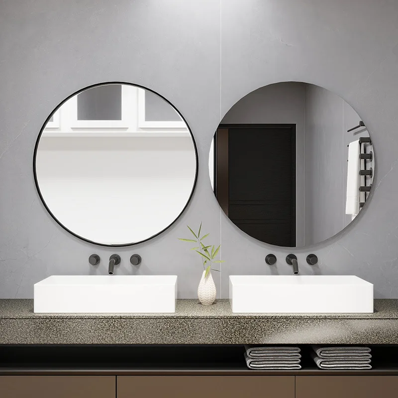 

Espelho Modern Minimalist Bathroom Mirror Circular Metal Frame Bathroom Mirrors Wall Mounted Home Decoration Artículos De Baño