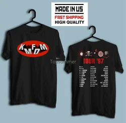 Kmfdm-Camiseta de algodón para hombre, camisa de color negro raro, Tour 97, Us 100%