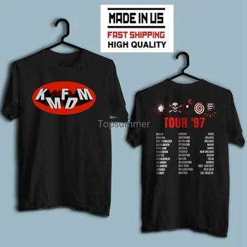 Kmfdm Tour 97 레어 블랙 남성 티셔츠, 100% 코튼