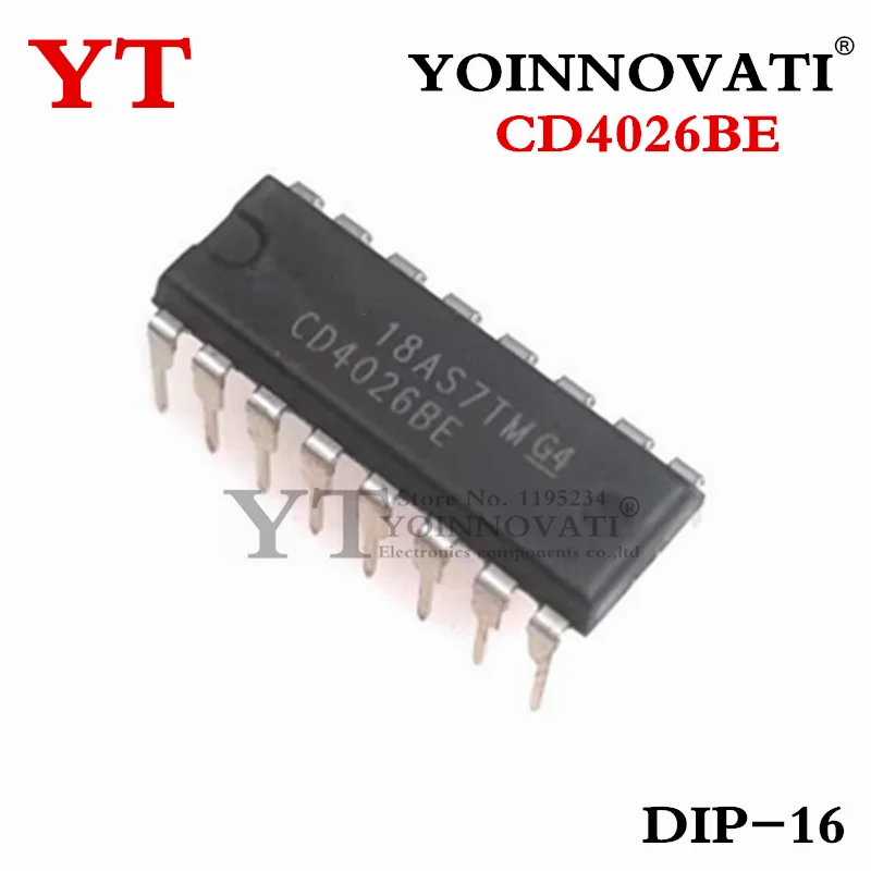 100pcs/lot CD4026BE CD4026 4026 IC COUNTER/DIVIDR DECADE 16-DIP Best quality