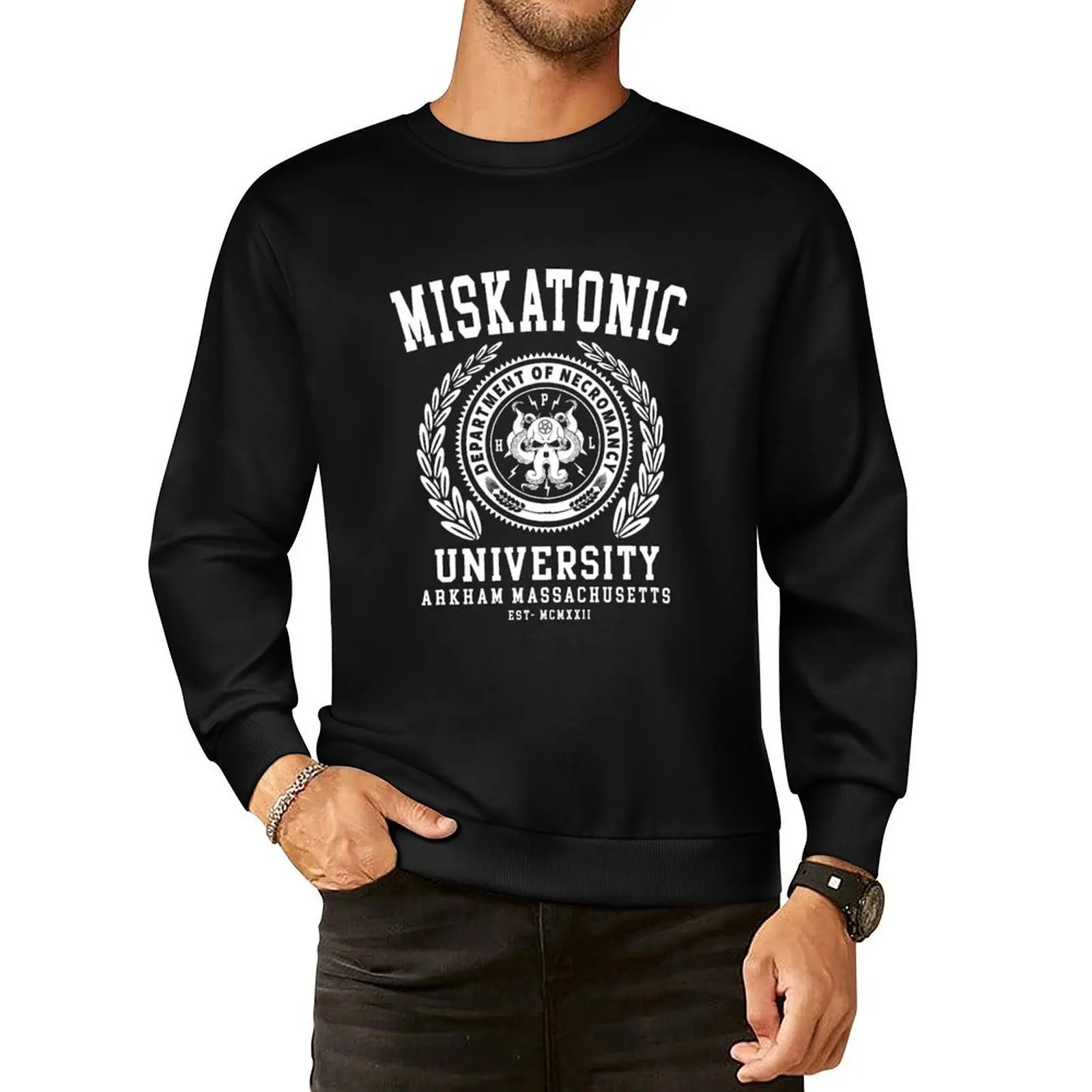 CTHULU AND LOVECRAFT - MISKATONIC UNIVERSITY Pullover Hoodie korean clothes japanese style sweatshirt