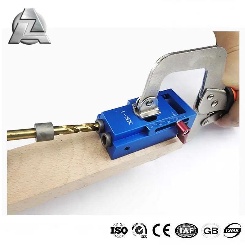 ZJD-BT046BK Woodworking Inclined Hole Locator Adjustable Pocket  Jig  Tools with Wear-Resistant Metal Drill