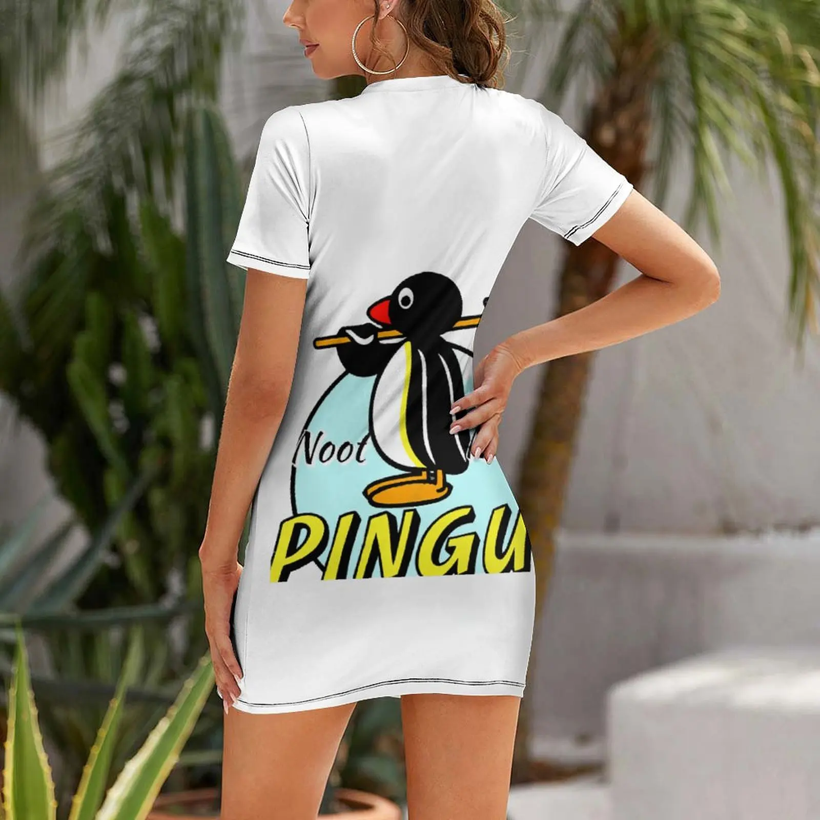 Sexy  Woman's Dress The Dress Noot Noot Pingu Classic Short Sleeved Dress Graphic  Parties Funny Joke